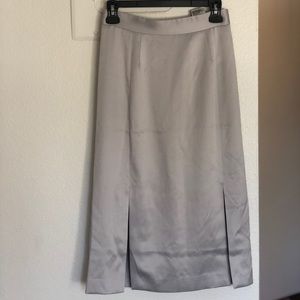 Silver skirt with two slits